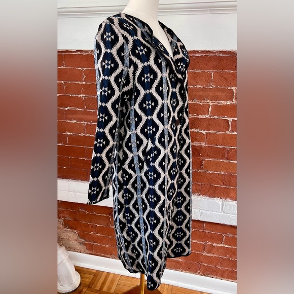 Anama Southwestern Geometric Tapestry Coat Blue Black Woven Jacket NWT Size M - Picture 6 of 17